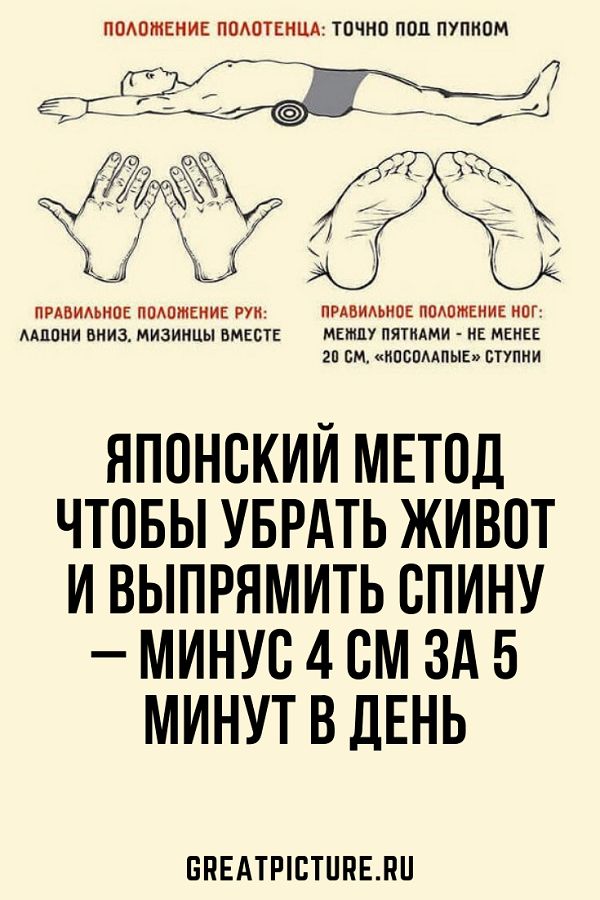 Японский метод чтобы убрать живот и выпрямить спину &ndash; минус 4 см за 5 минут в день