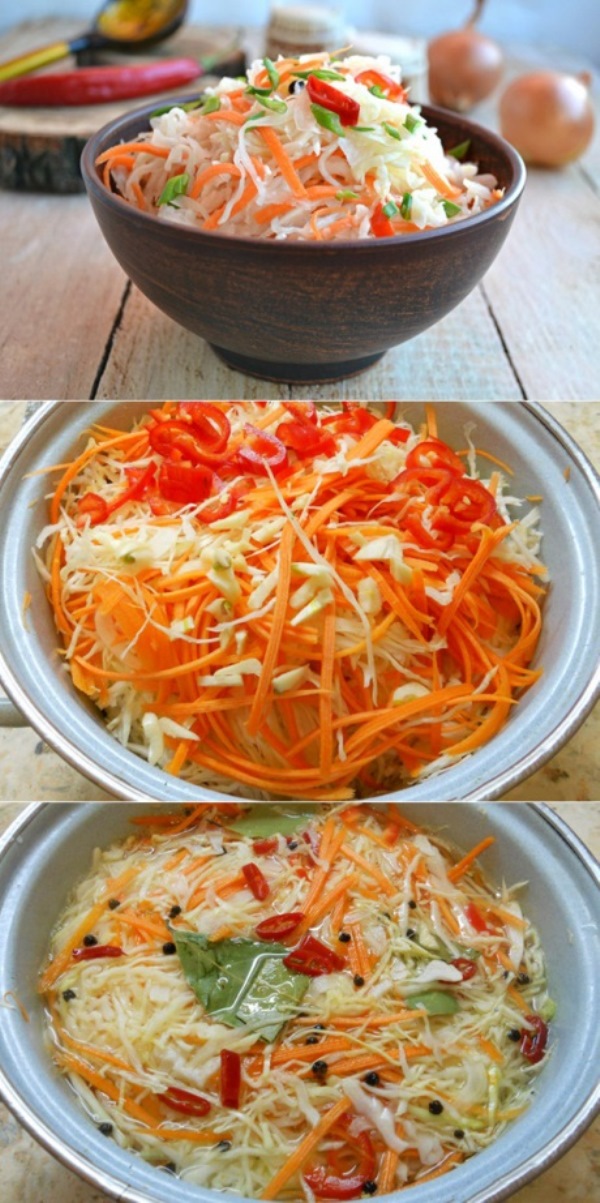 Очень вкусная капусточка, маринованная за 2 часа! Сказочный рецепт! Очень вкусная капусточка, маринованная за 2 часа! Сказочный рецепт!