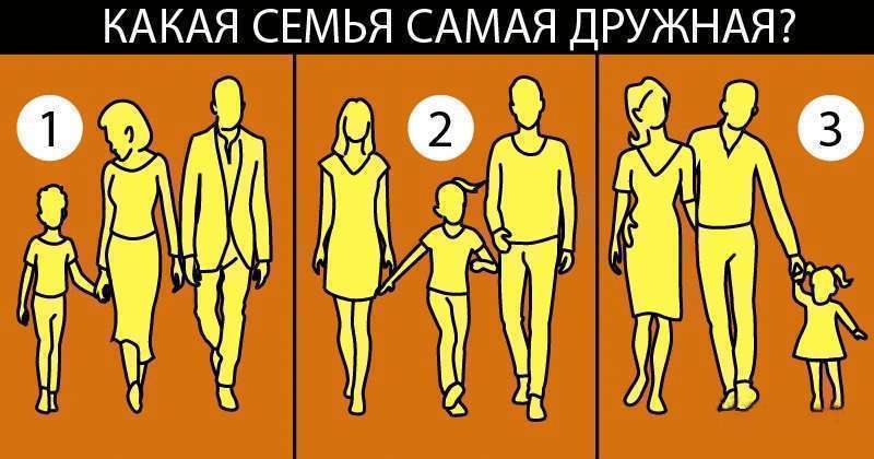 Задачка на логику: на какой картинке самая дружная семья? Задачка на логику: на какой картинке самая дружная семья?